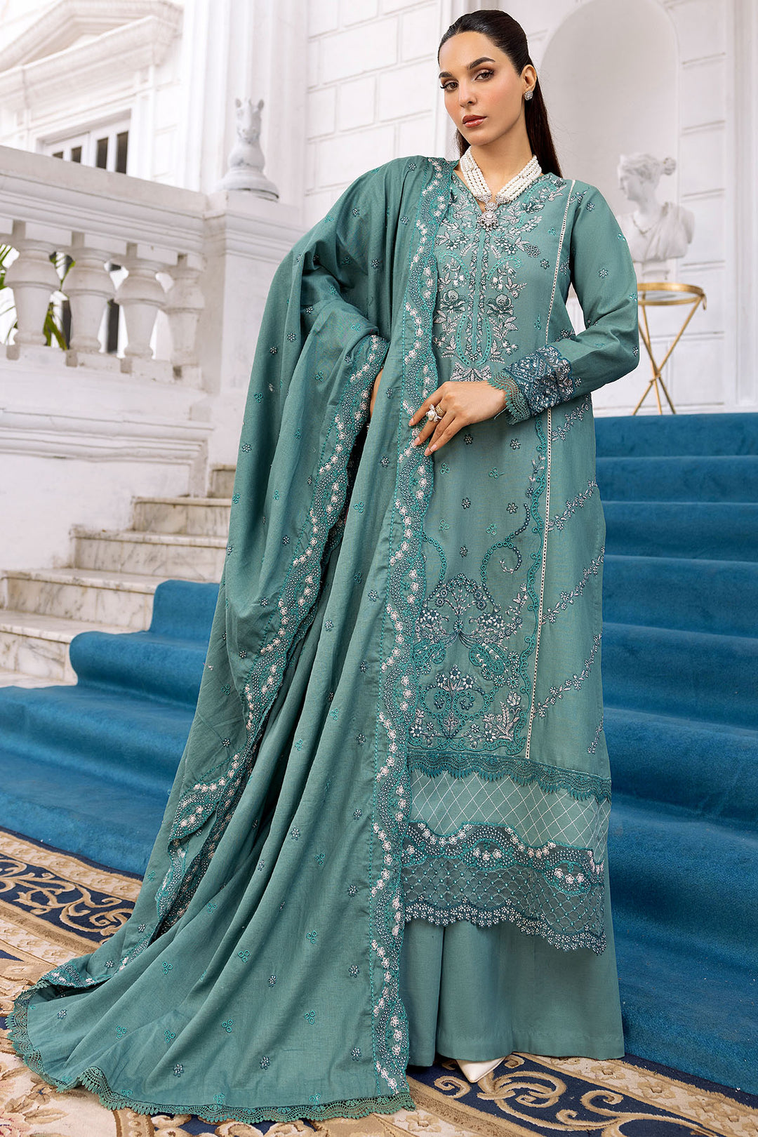4999-FADIL EMBROIDERED KHADDAR STITCHED