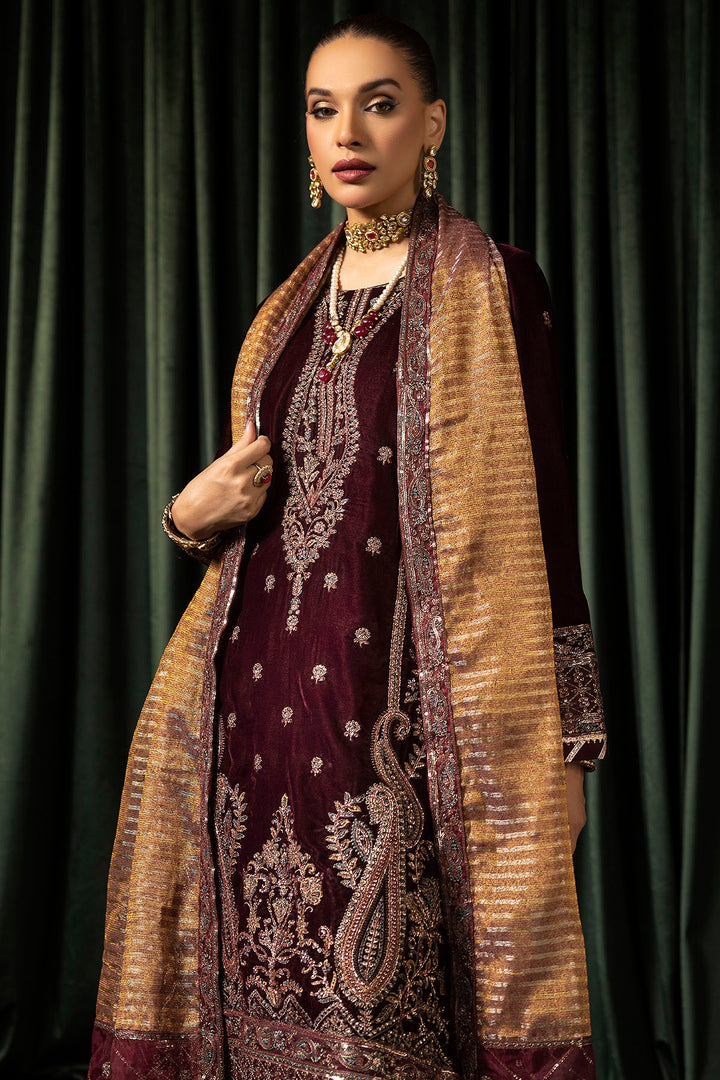 5096-DAISHA EMBROIDERED VELVET UNSTITCHED