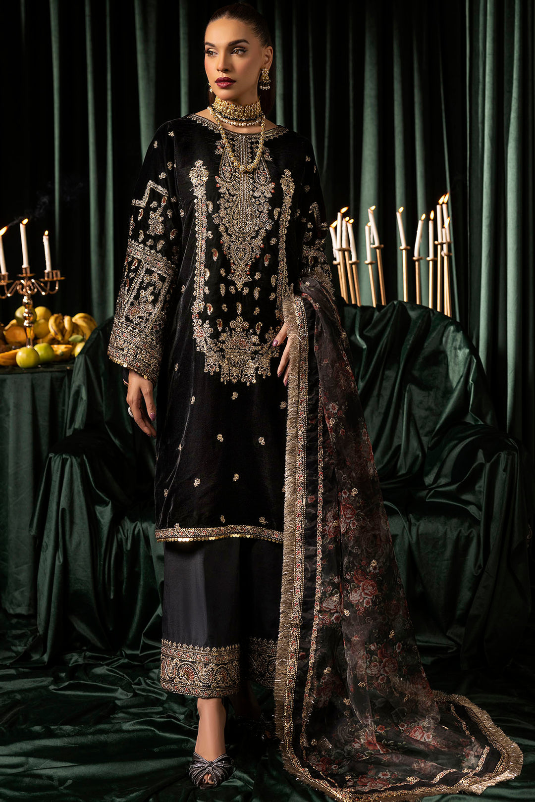 5097-TANISHA EMBROIDERED VELVET UNSTITCHED
