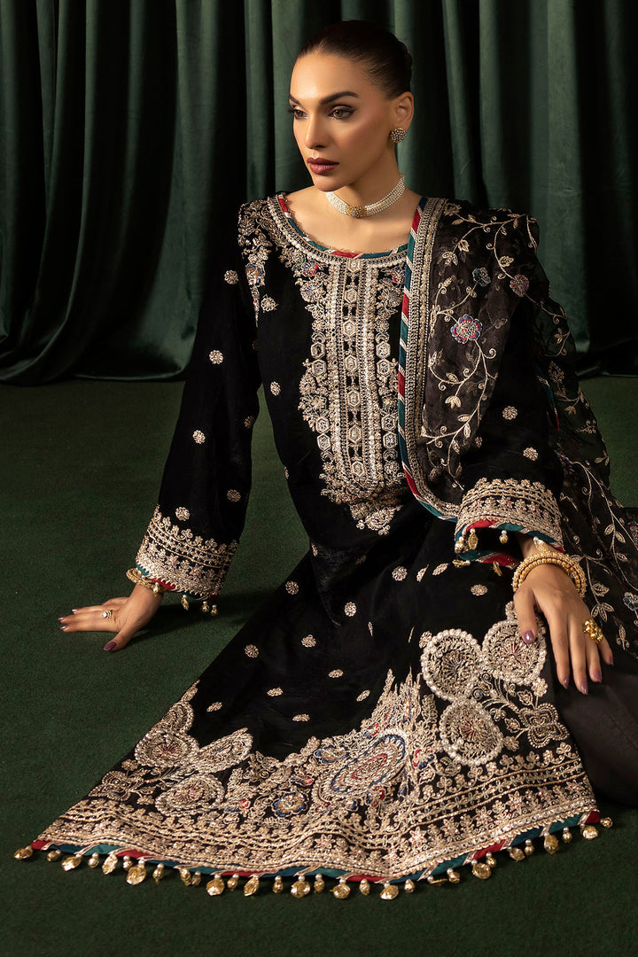 5098-FARZEEN EMBROIDERED VELVET UNSTITCHED