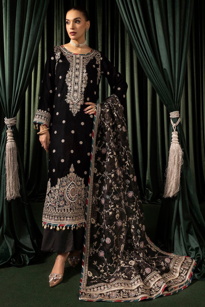5098-FARZEEN EMBROIDERED VELVET UNSTITCHED