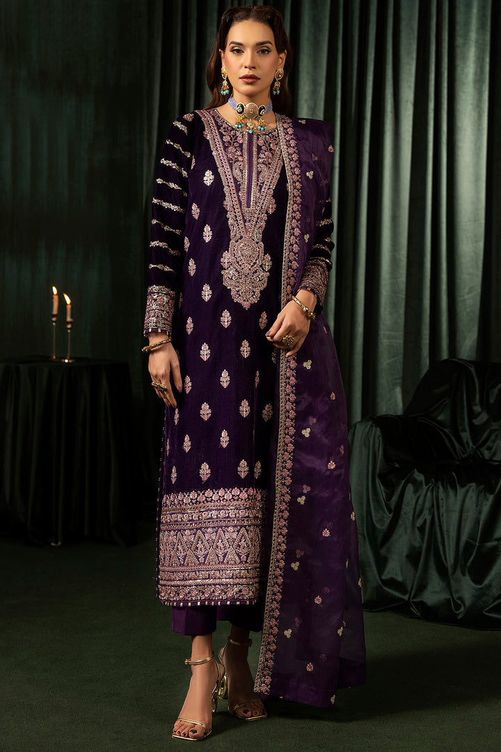 5100-IRHA EMBROIDERED VELVET UNSTITCHED