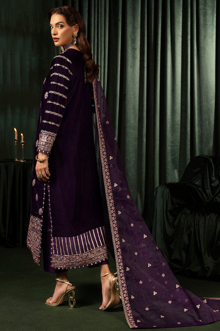 5100-IRHA EMBROIDERED VELVET UNSTITCHED