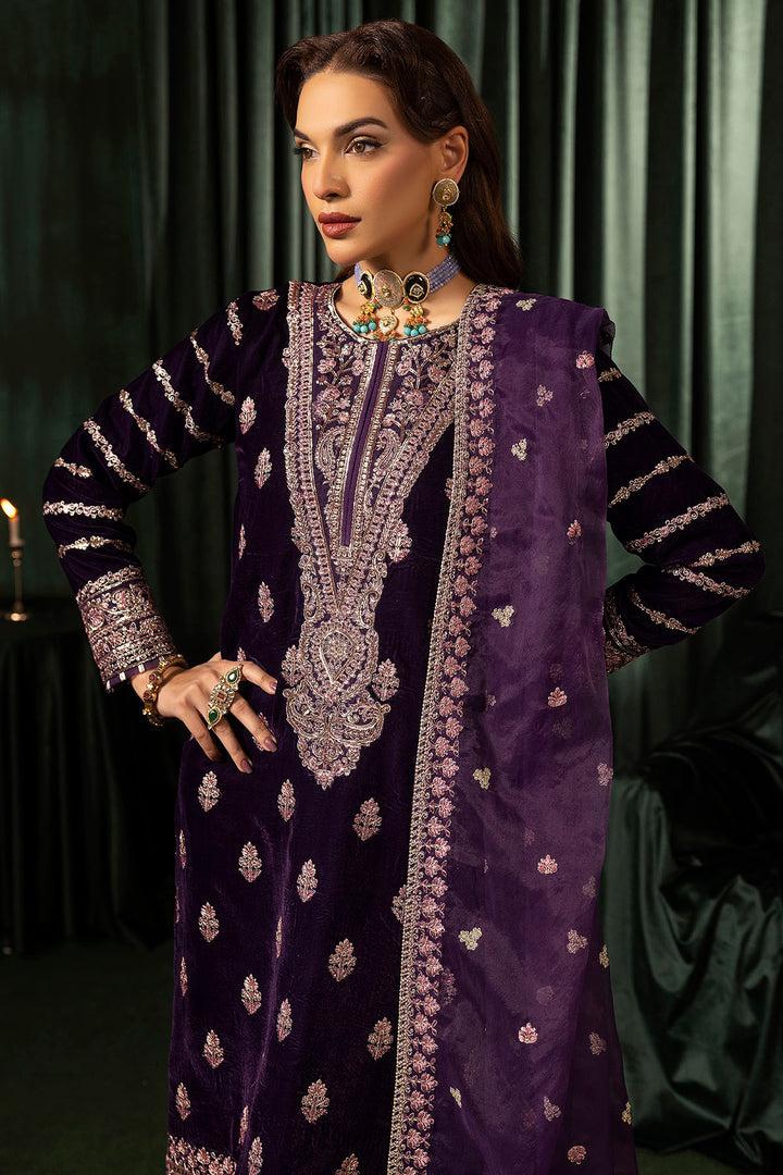 5100-IRHA EMBROIDERED VELVET UNSTITCHED