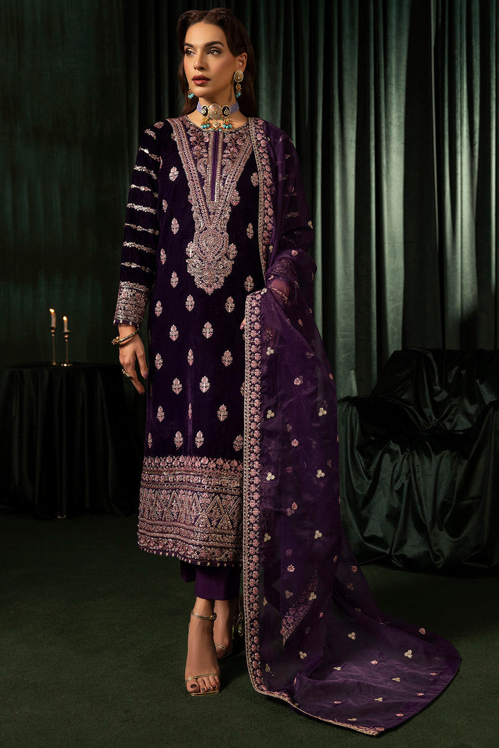 5100-IRHA EMBROIDERED VELVET UNSTITCHED