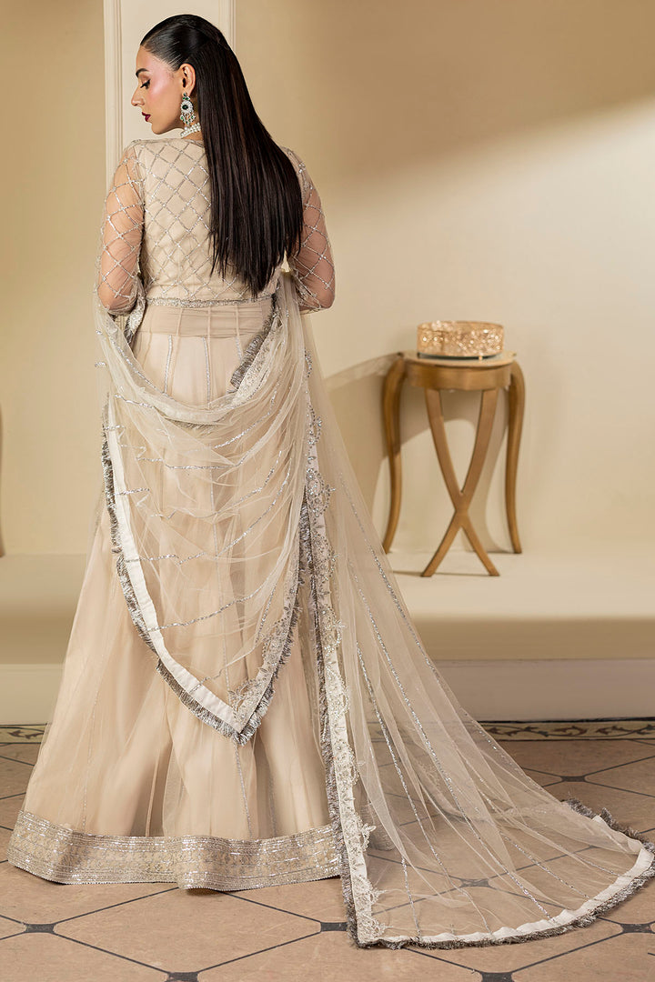 5131-DOVE EMBROIDERED SILK NET UNSTITCHED