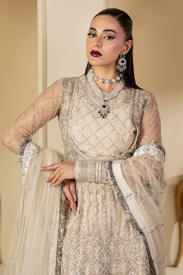 5131-DOVE EMBROIDERED SILK NET STITCHED