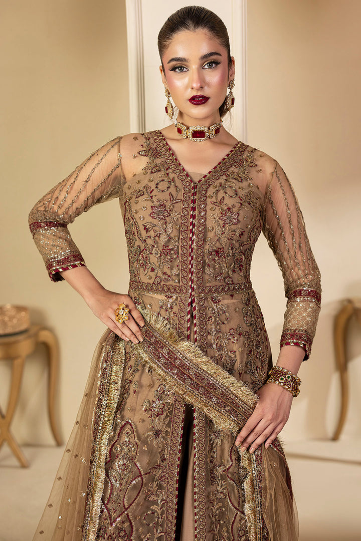 5132-MYLAH EMBROIDERED SILK NET UNSTITCHED