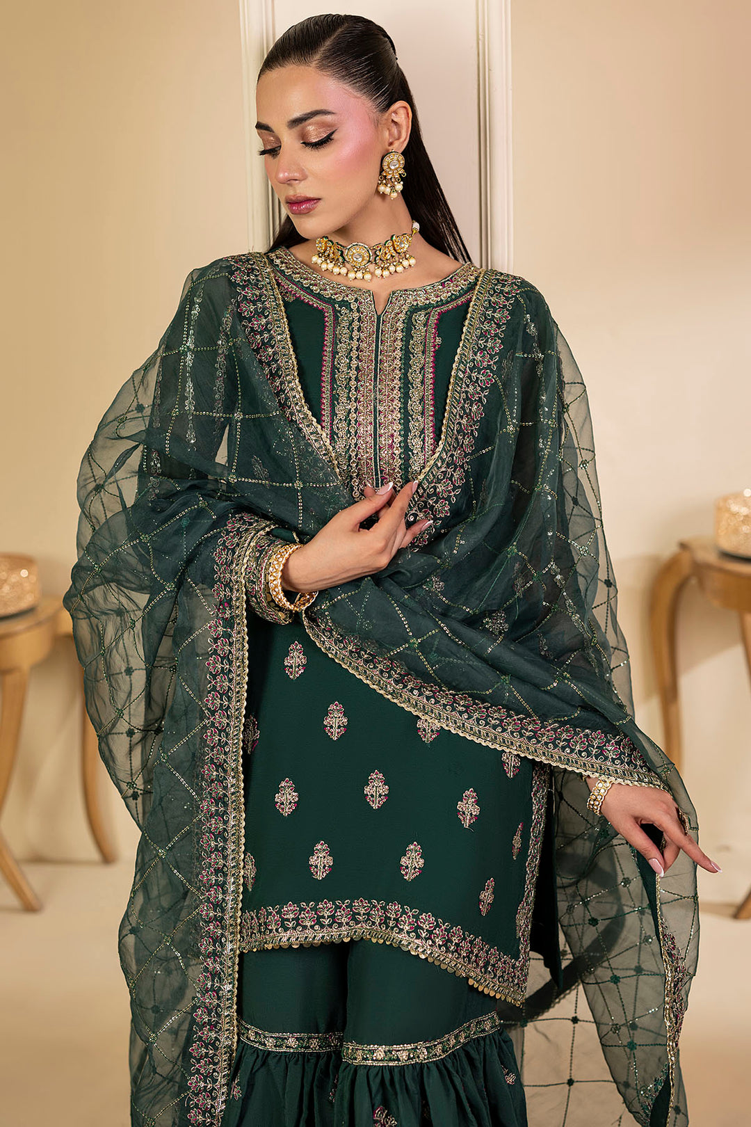 5135-JADE EMBROIDERED CRINKLE CHIFFON UNSTITCHED