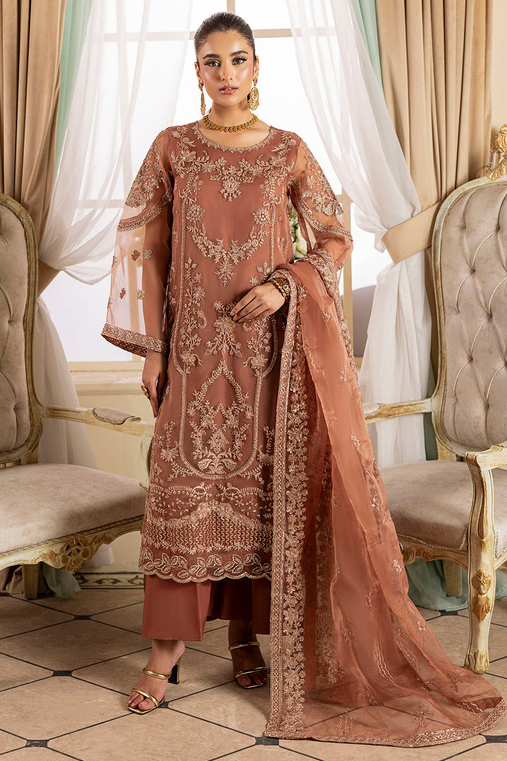 5136-JOURNEE EMBROIDERED ORGANZA UNSTITCHED
