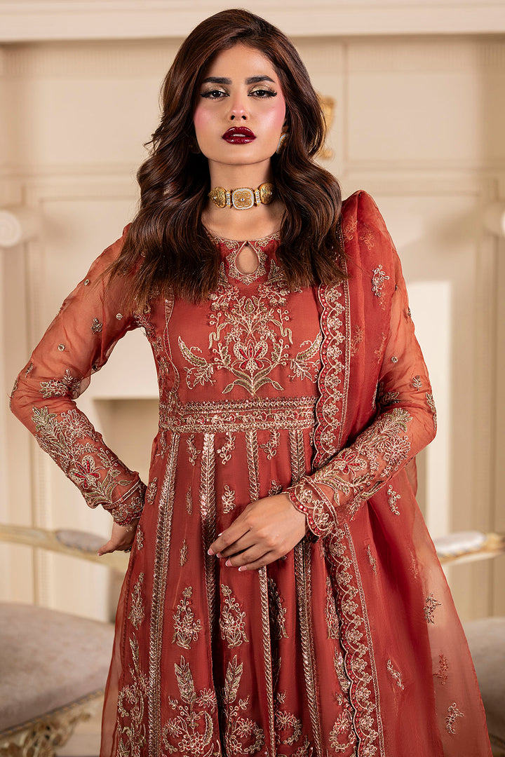 5139-BRANDY EMBROIDERED ORGANZA UNSTITCHED