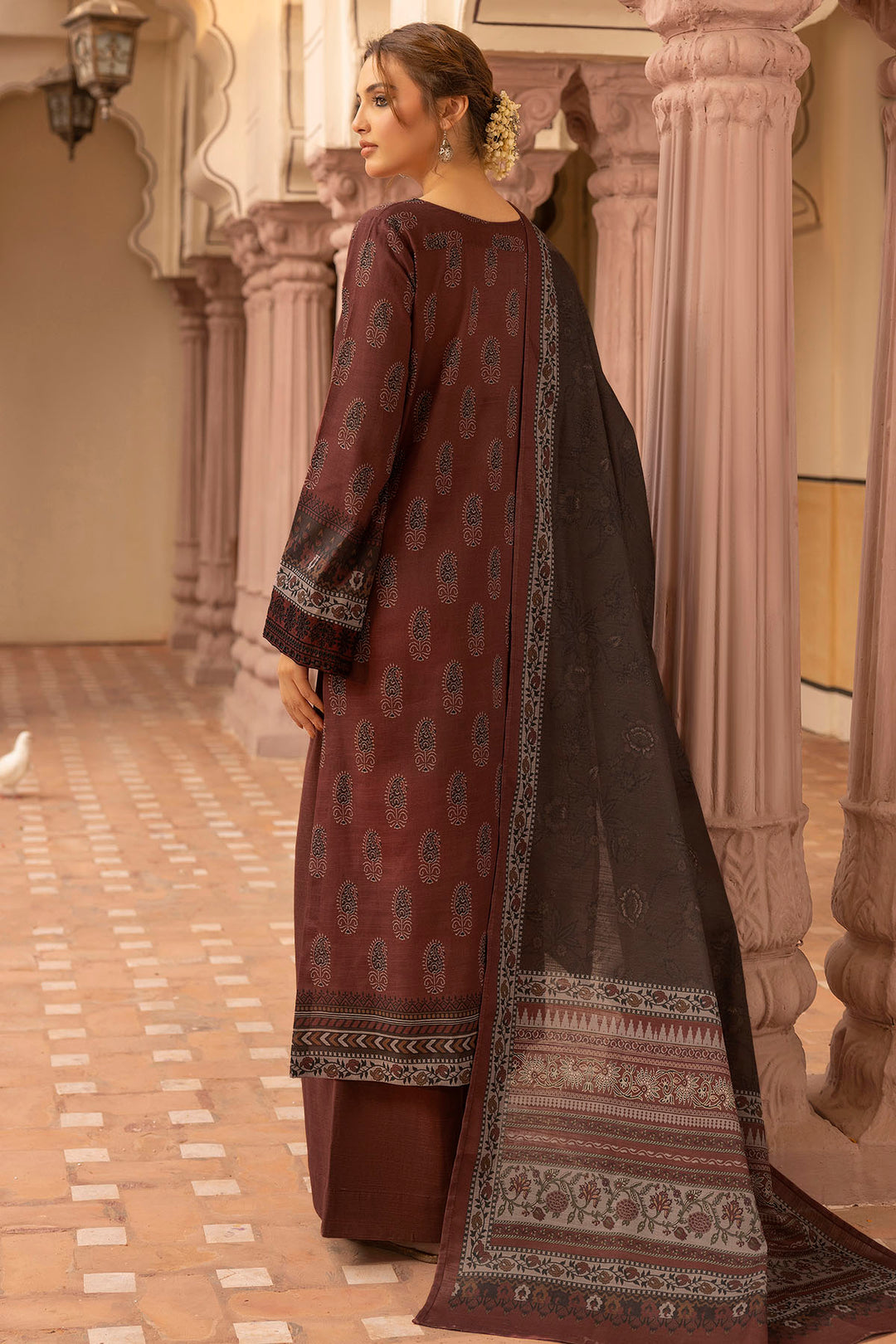 5202-YUMNA EMBROIDERED KHADDAR UNSTITCHED