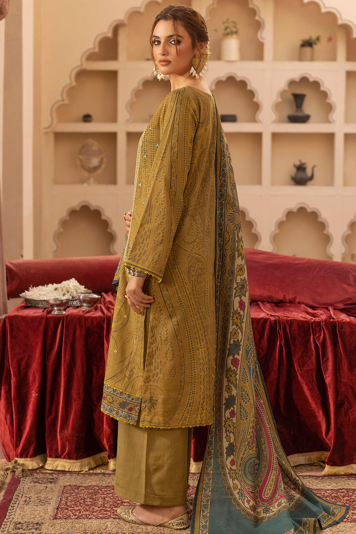 5203-UMMID EMBROIDERED KHADDAR UNSTITCHED