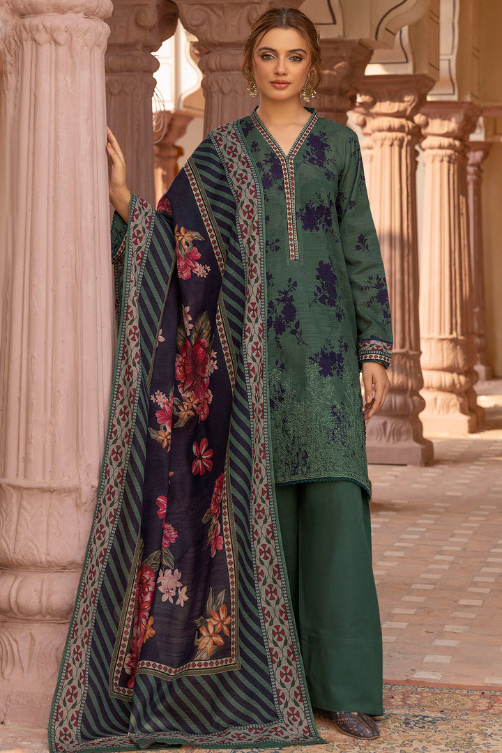 5205-SALWA EMBROIDERED KHADDAR UNSTITCHED