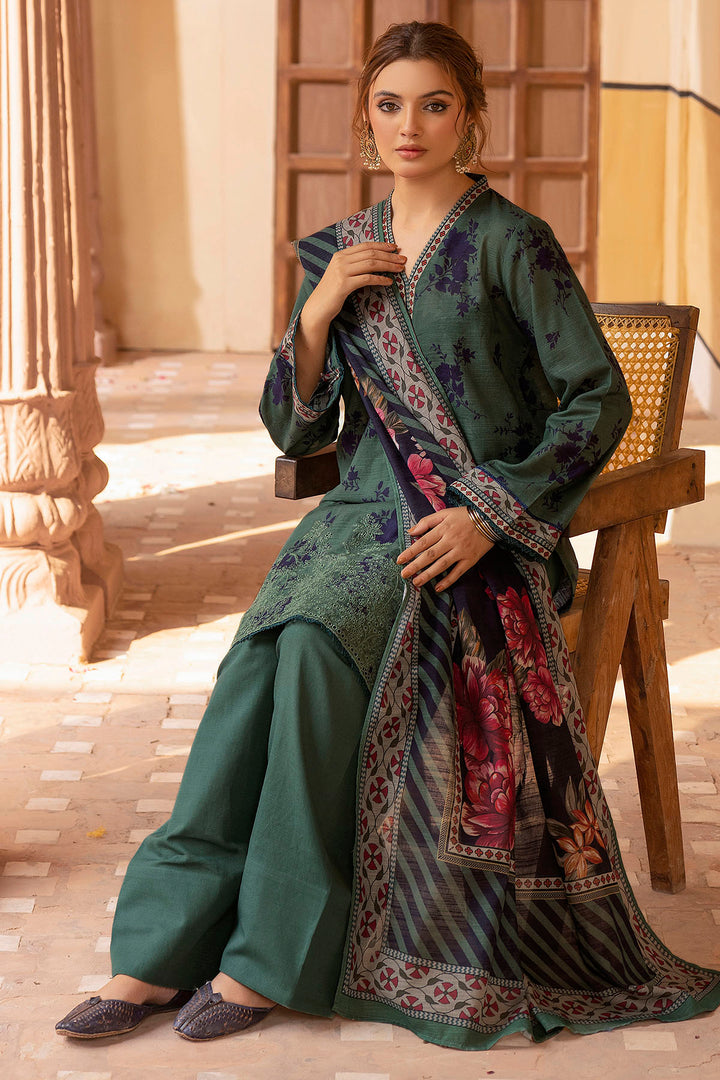 5205-SALWA EMBROIDERED KHADDAR UNSTITCHED