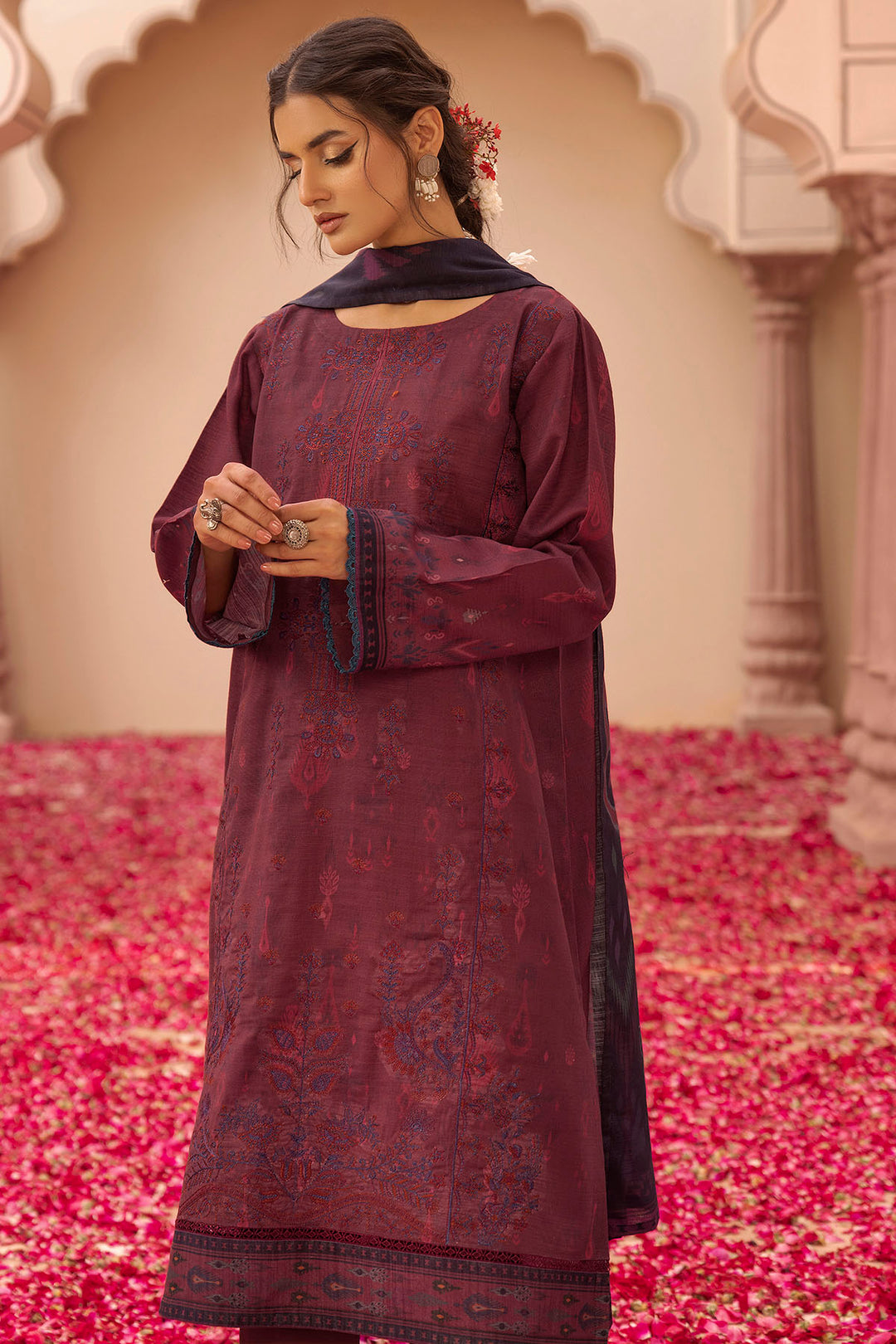 5206-RIFAYA EMBROIDERED KHADDAR UNSTITCHED