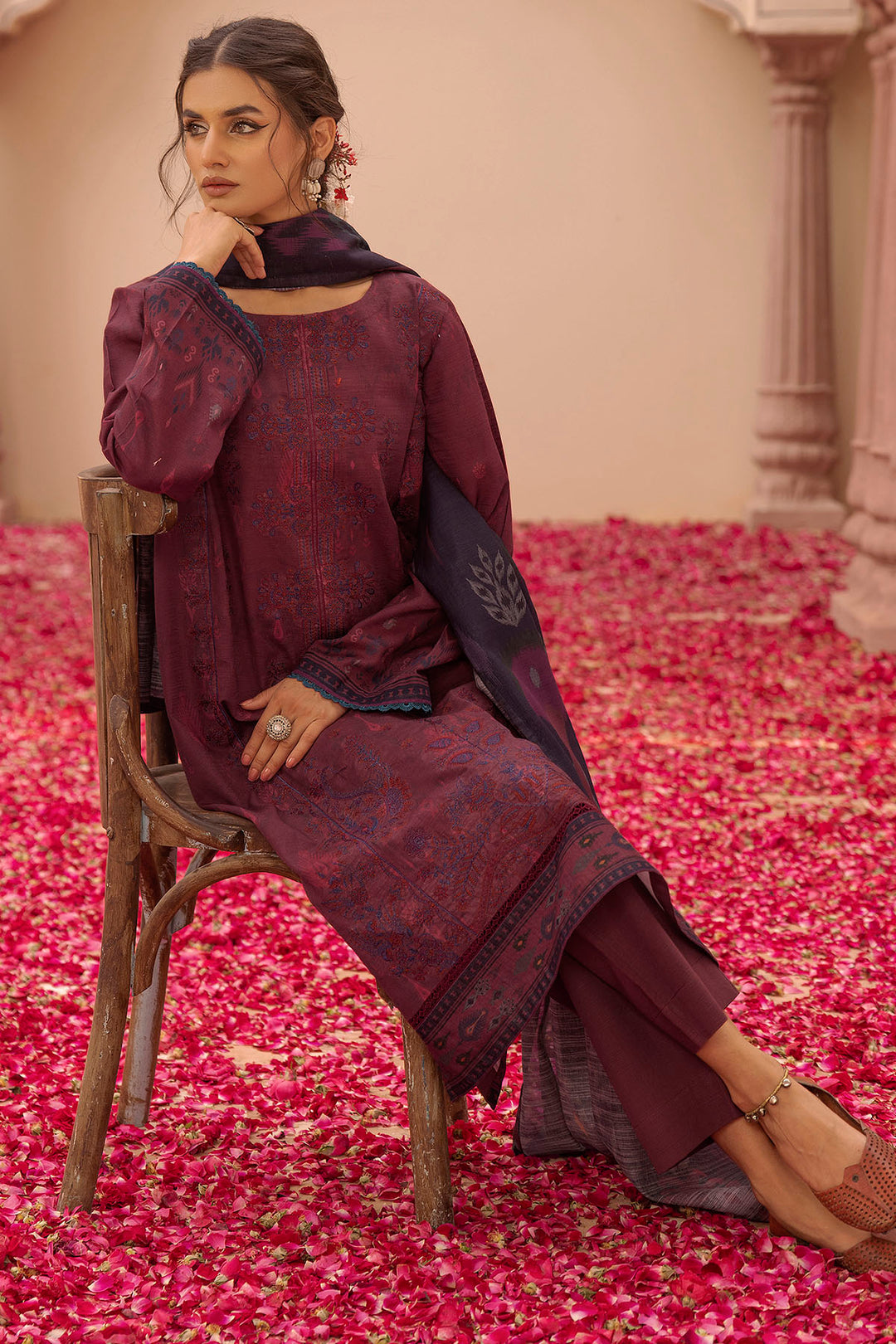 5206-RIFAYA EMBROIDERED KHADDAR UNSTITCHED