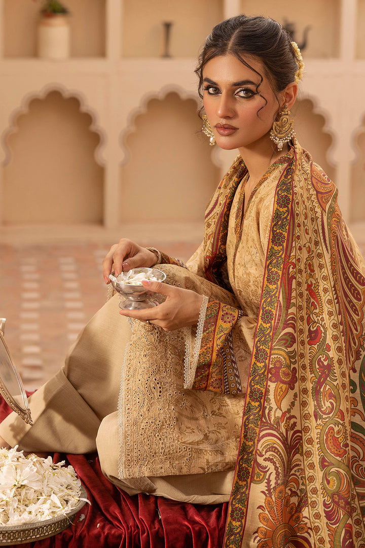 5208-MEHER EMBROIDERED KHADDAR UNSTITCHED