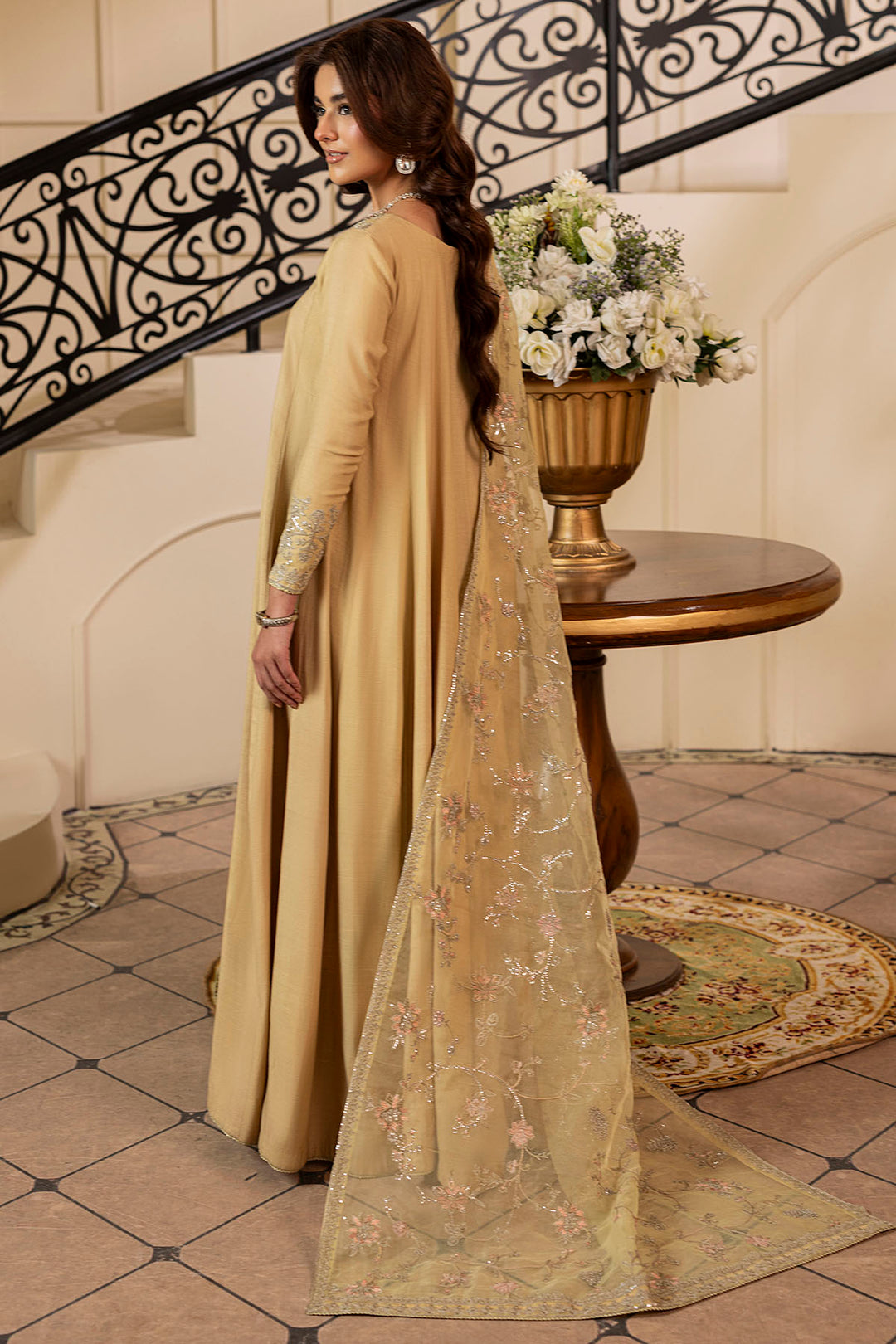 5242-DIANA EMBROIDERED SILK STITCHED