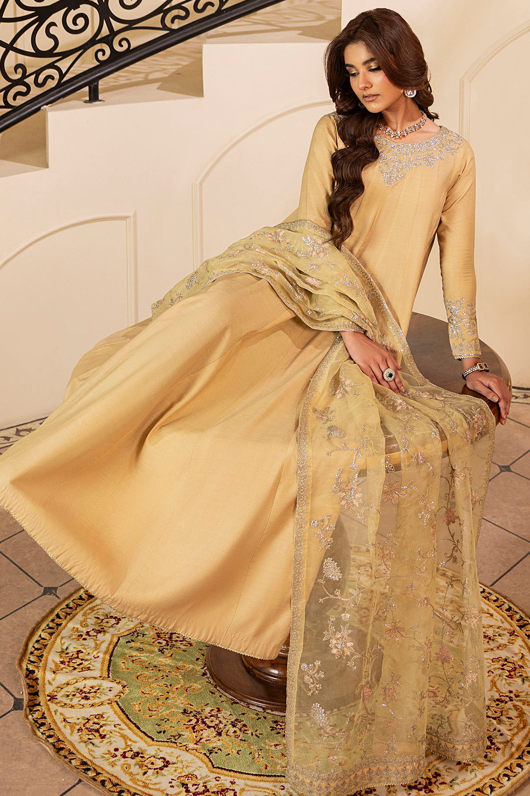 5242-DIANA EMBROIDERED SILK STITCHED