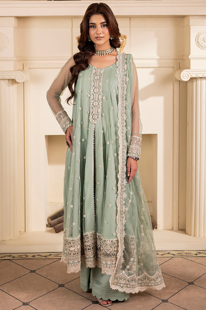 5246-ESTI EMBROIDERED SILK NET STITCHED