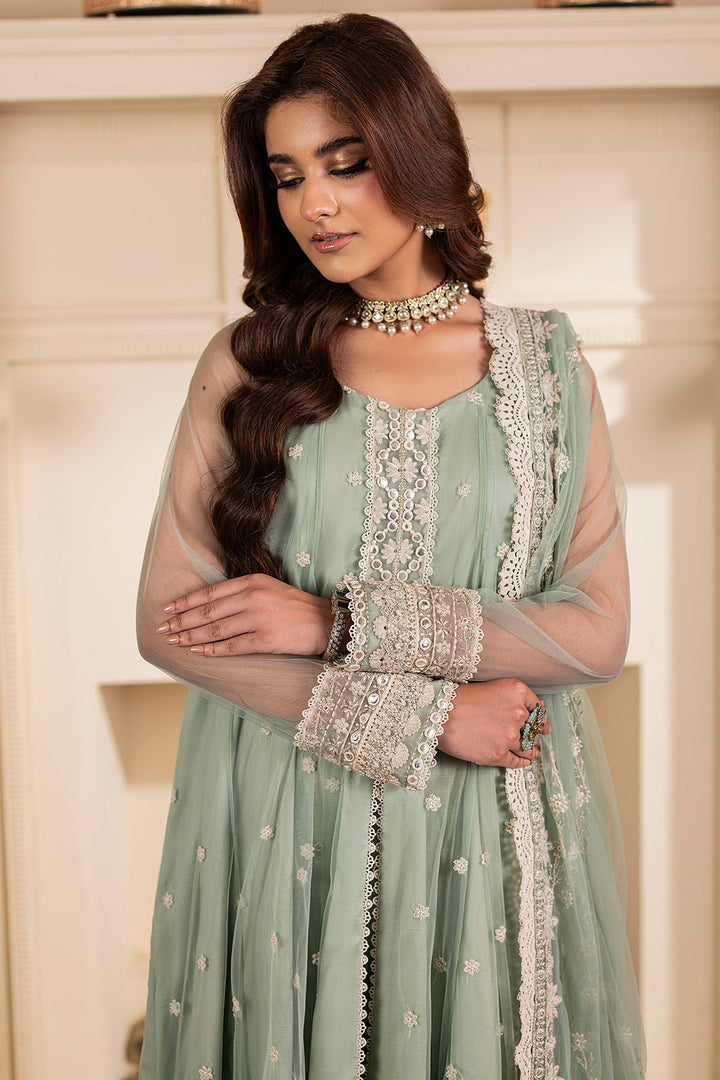 5246-ESTI EMBROIDERED SILK NET STITCHED