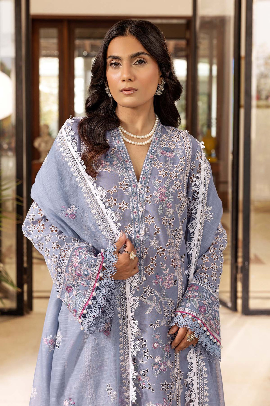 5302-ROSALIE EMBROIDERED LAWN STITCHED
