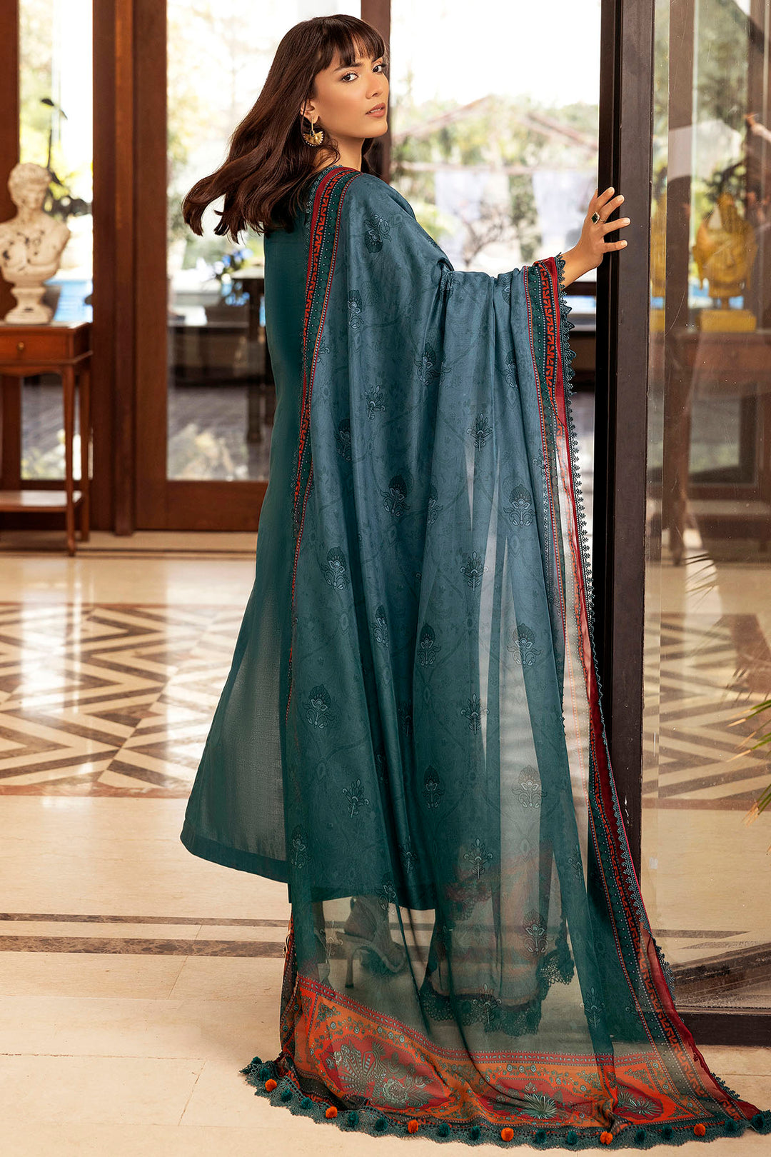 5327-PERCY EMBROIDERED LAWN STITCHED