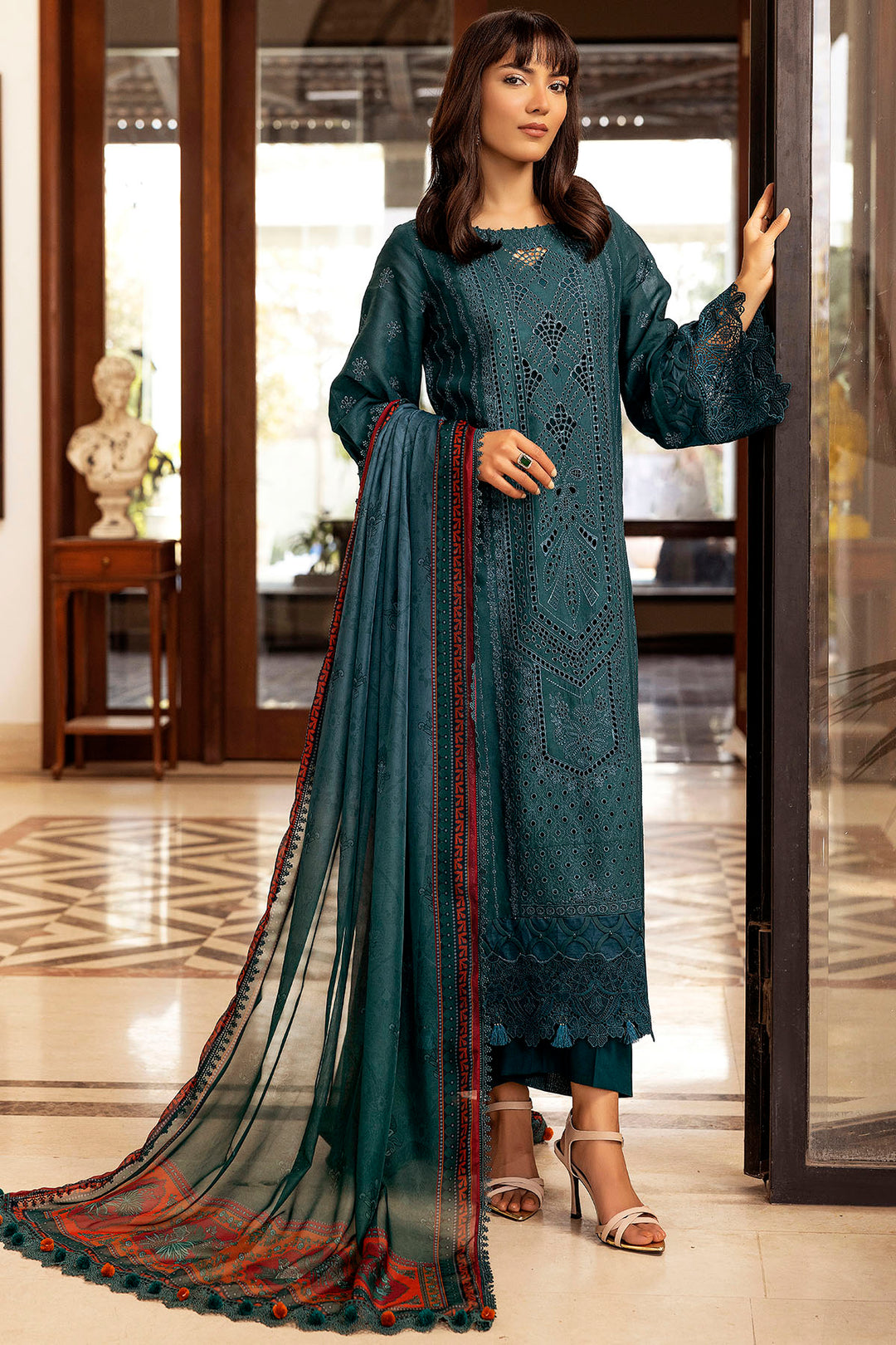 5327-PERCY EMBROIDERED LAWN STITCHED