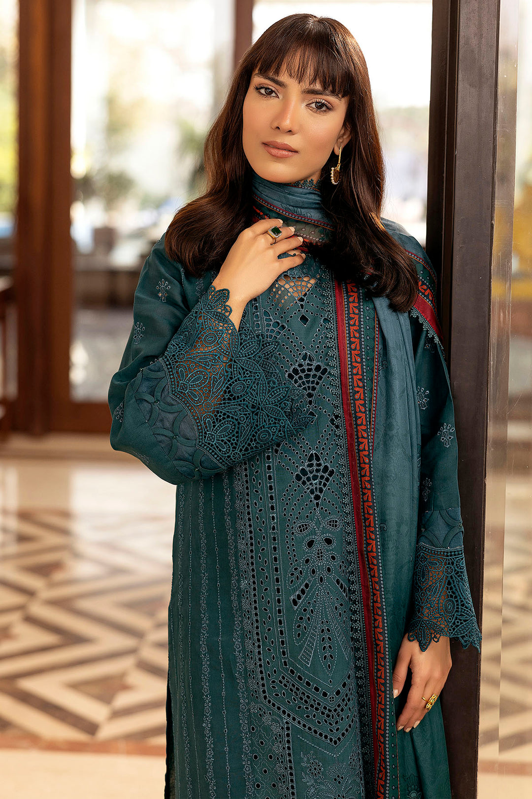 5327-PERCY EMBROIDERED LAWN STITCHED
