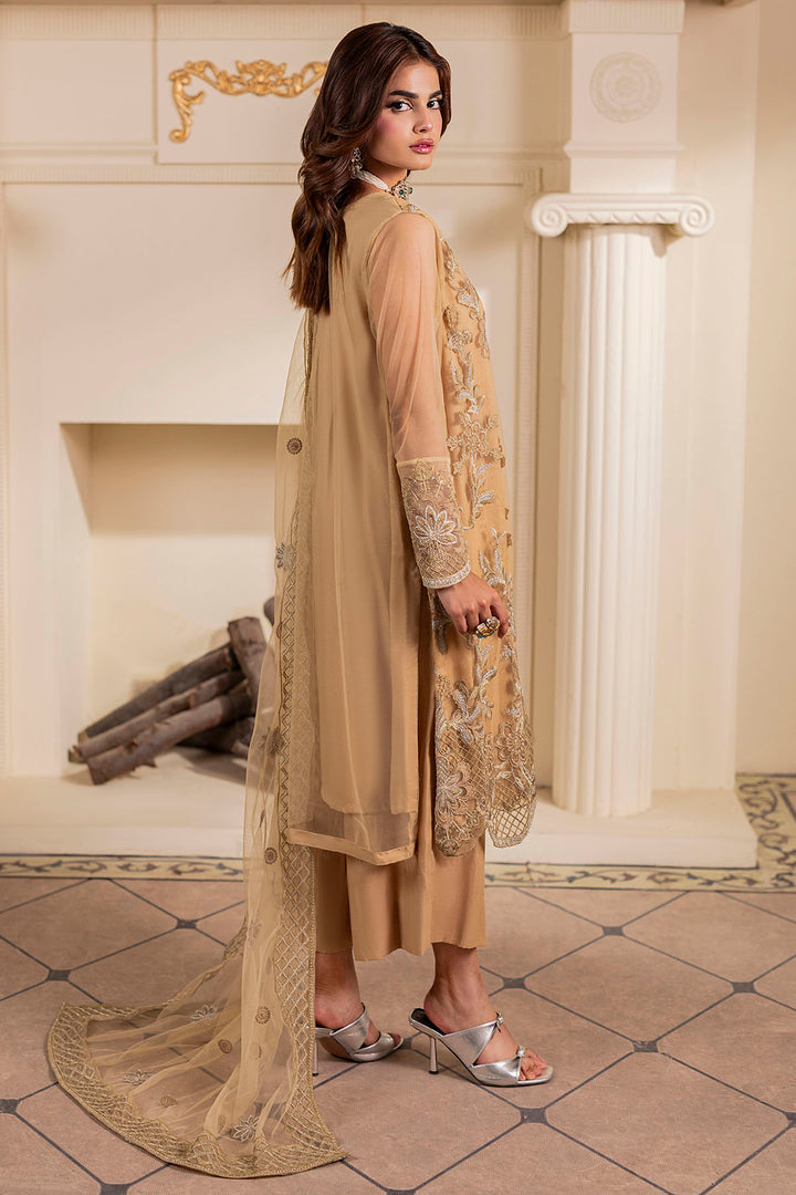 5334-AYLA EMBROIDERED SILK NET STITCHED