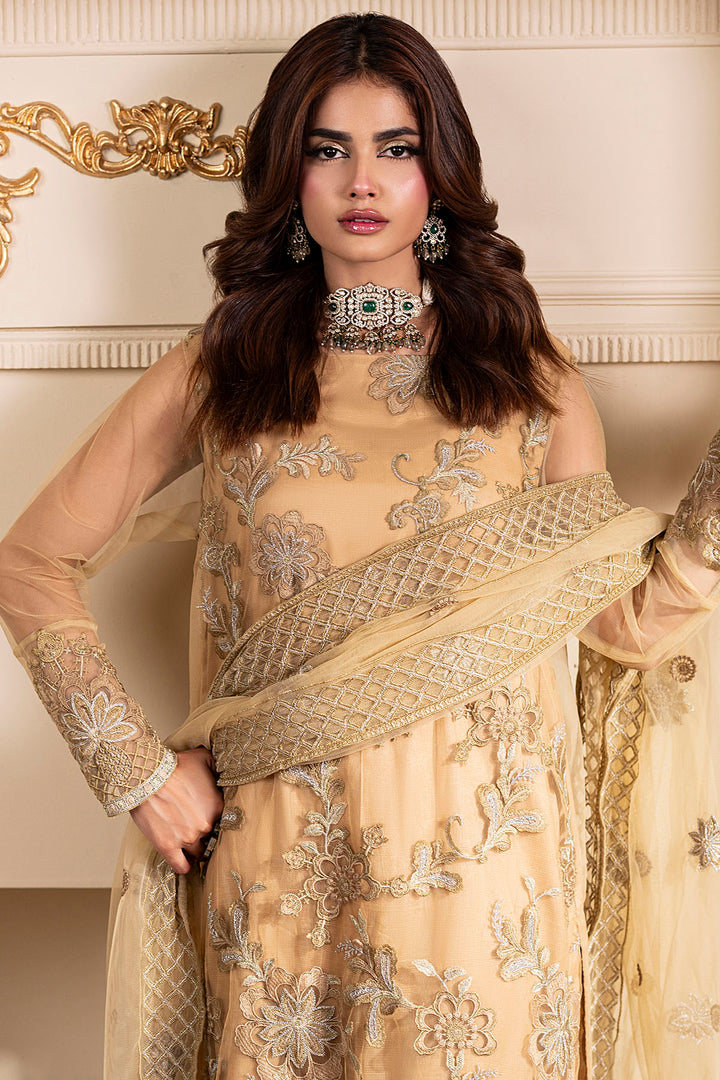 5334-AYLA EMBROIDERED SILK NET STITCHED