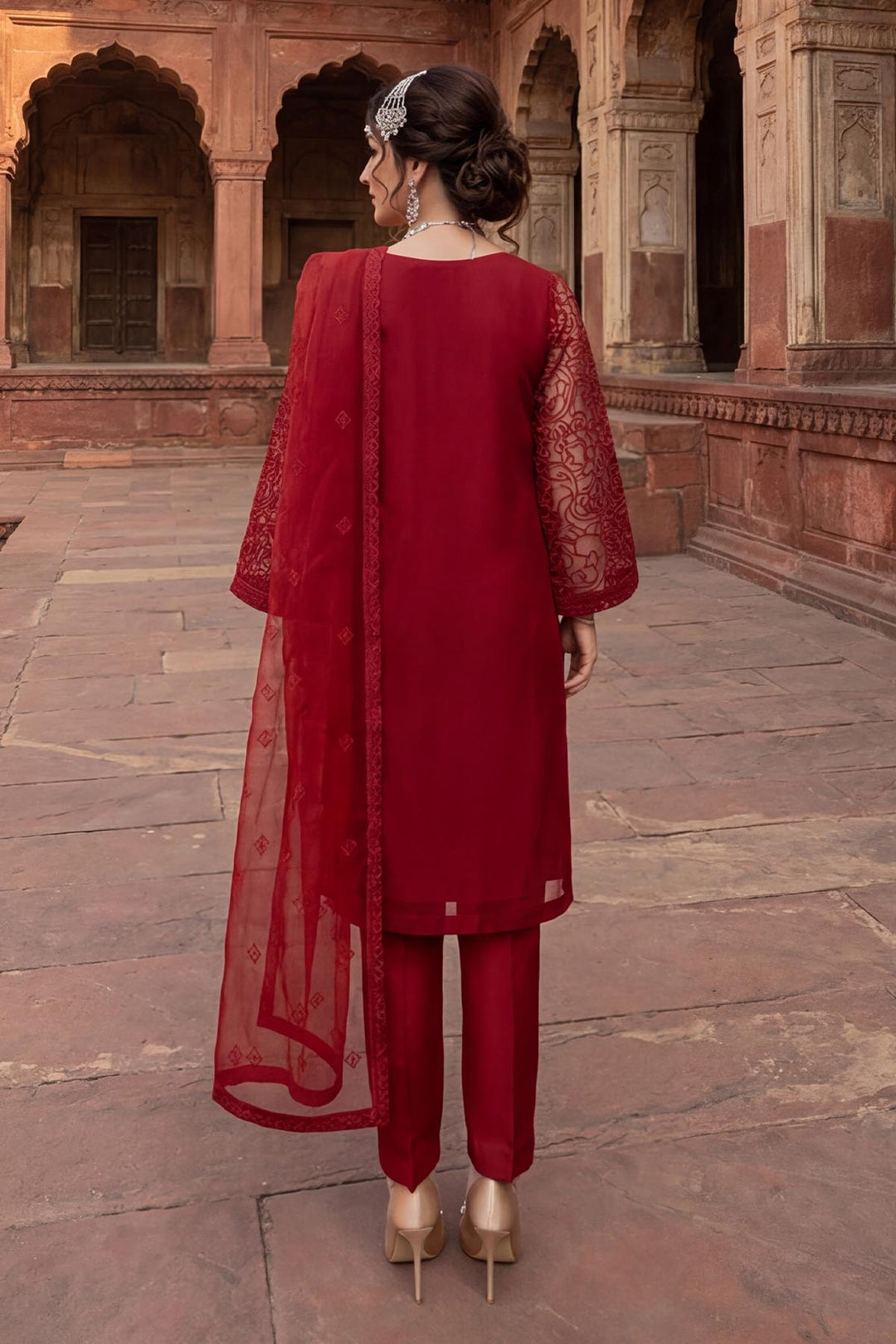 5337-ZARIA EMBROIDERED ORGANZA STITCHED