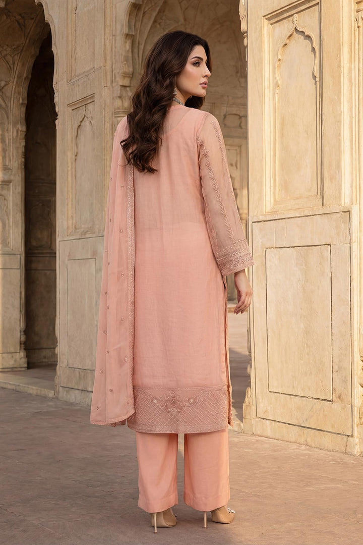 5343-DAMIRA EMBROIDERED SILK NET STITCHED