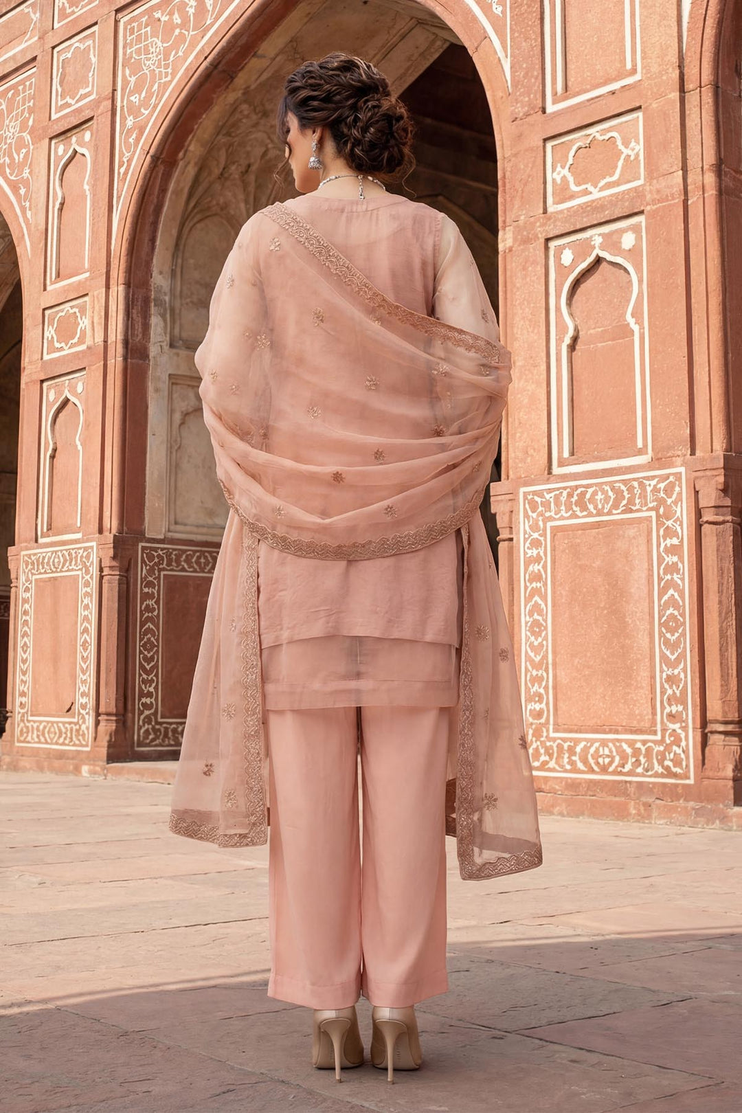 5344-ISLA EMBROIDERED SILK NET STITCHED