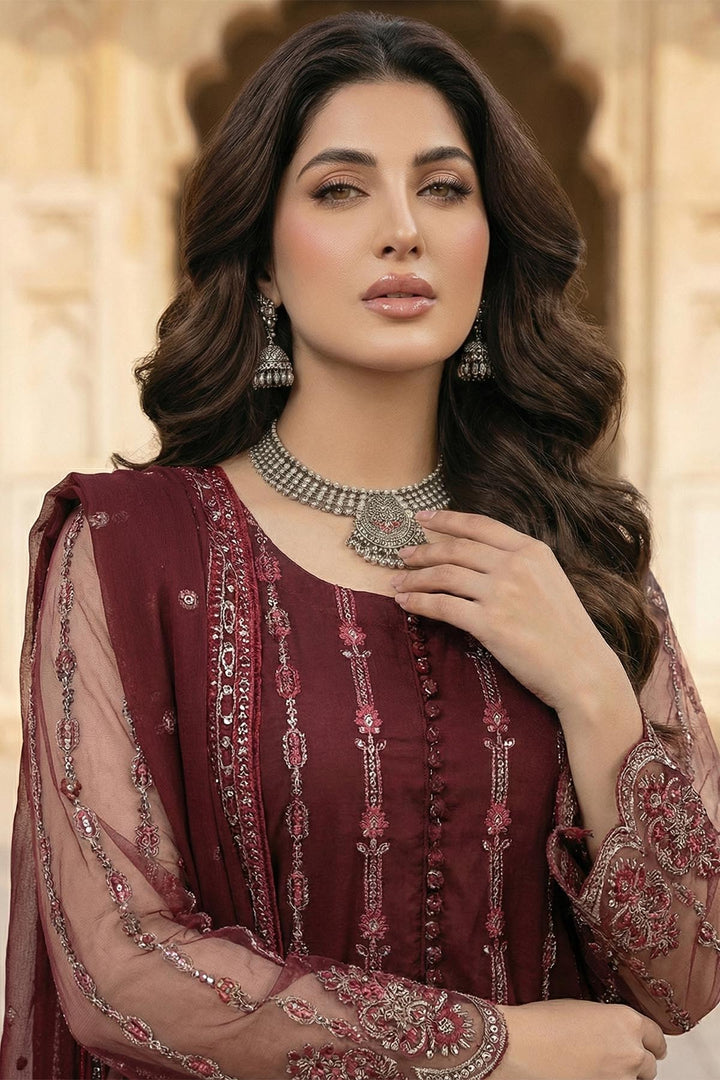 5345-NAOMI EMBROIDERED SILK NET STITCHED