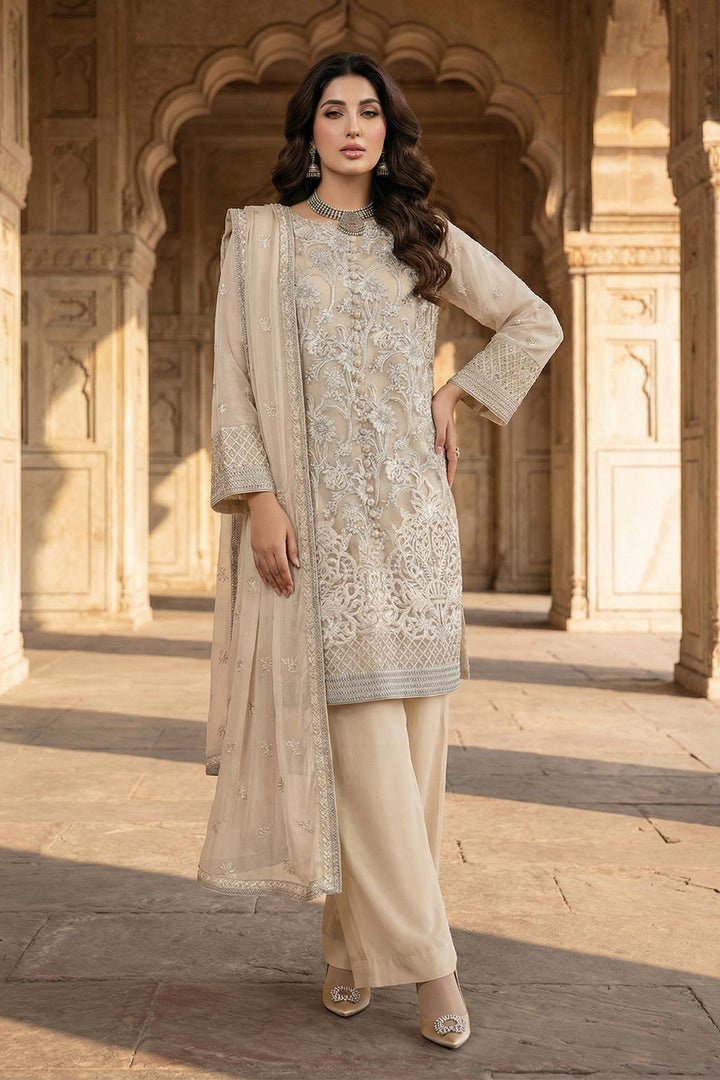 5347-ZOE EMBROIDERED SILK NET STITCHED