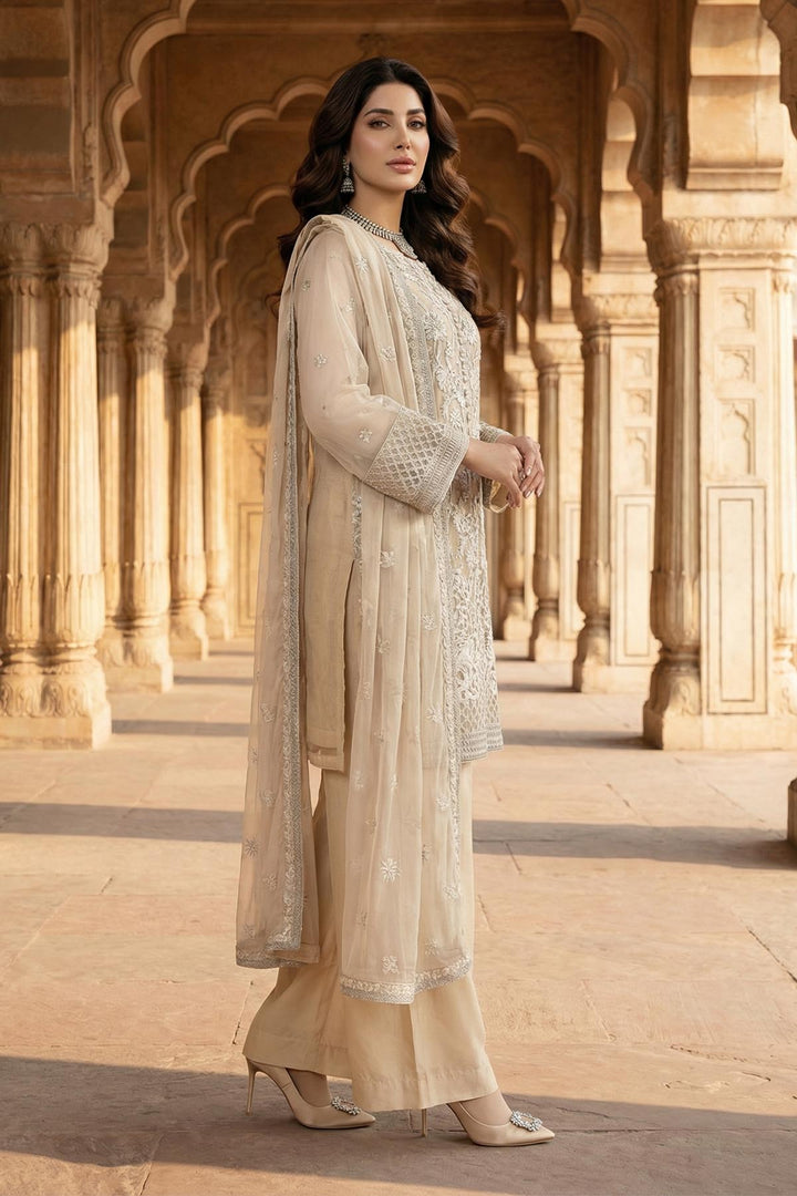 5347-ZOE EMBROIDERED SILK NET STITCHED