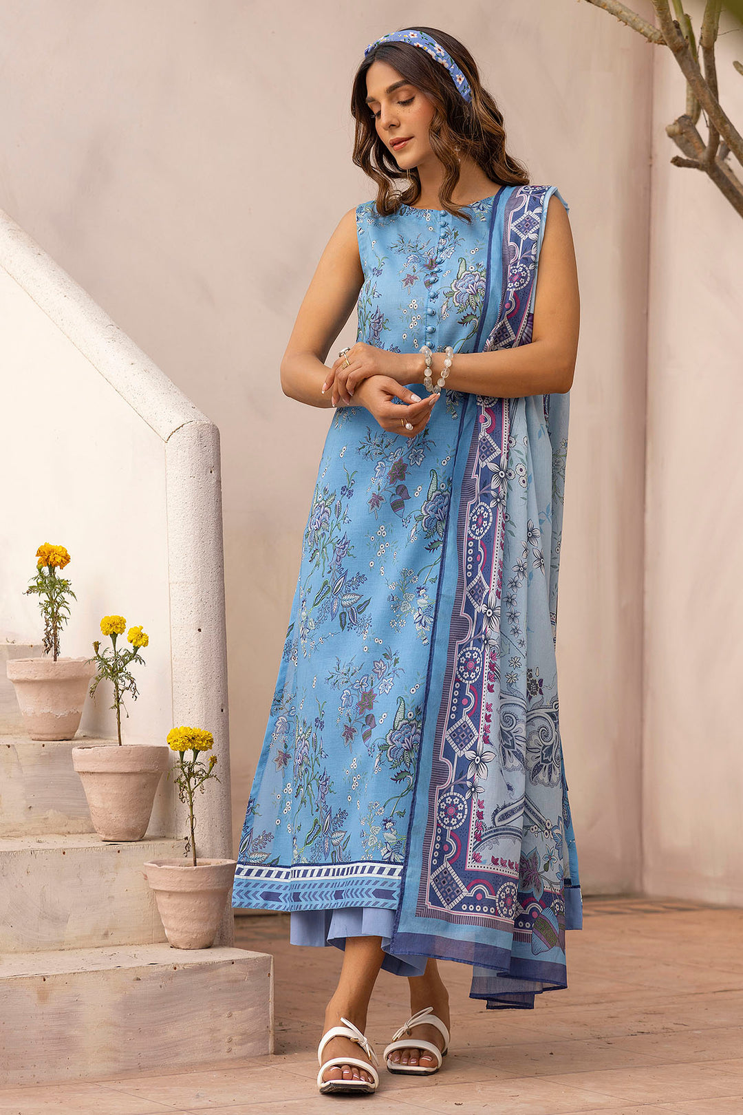 5436-PAISLEY DIGITAL PRINTED LAWN UNSTITCHED