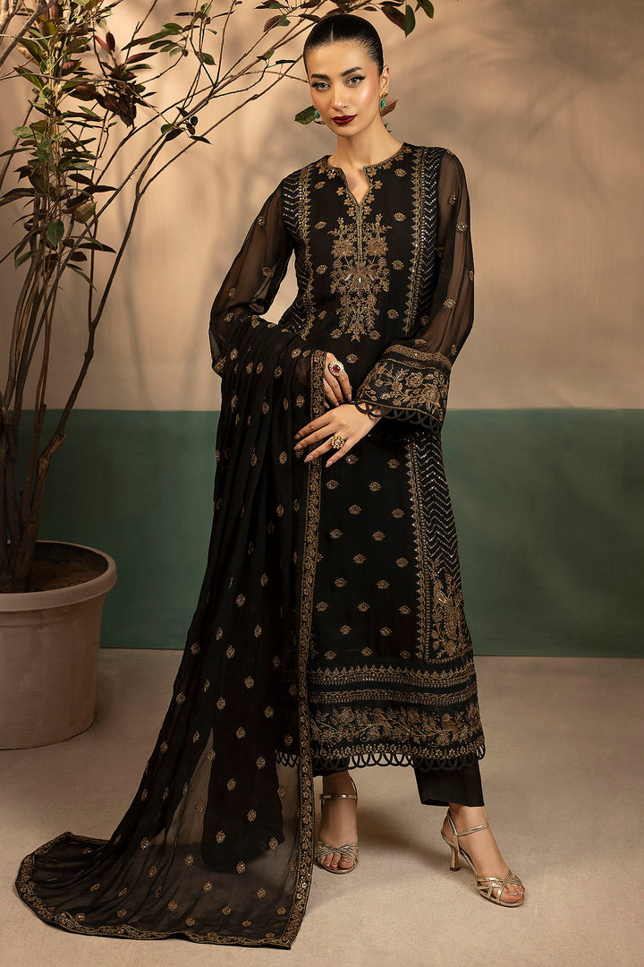 5579-VIOLA EMBROIDERED CRINKLE CHIFFON UNSTITCHED