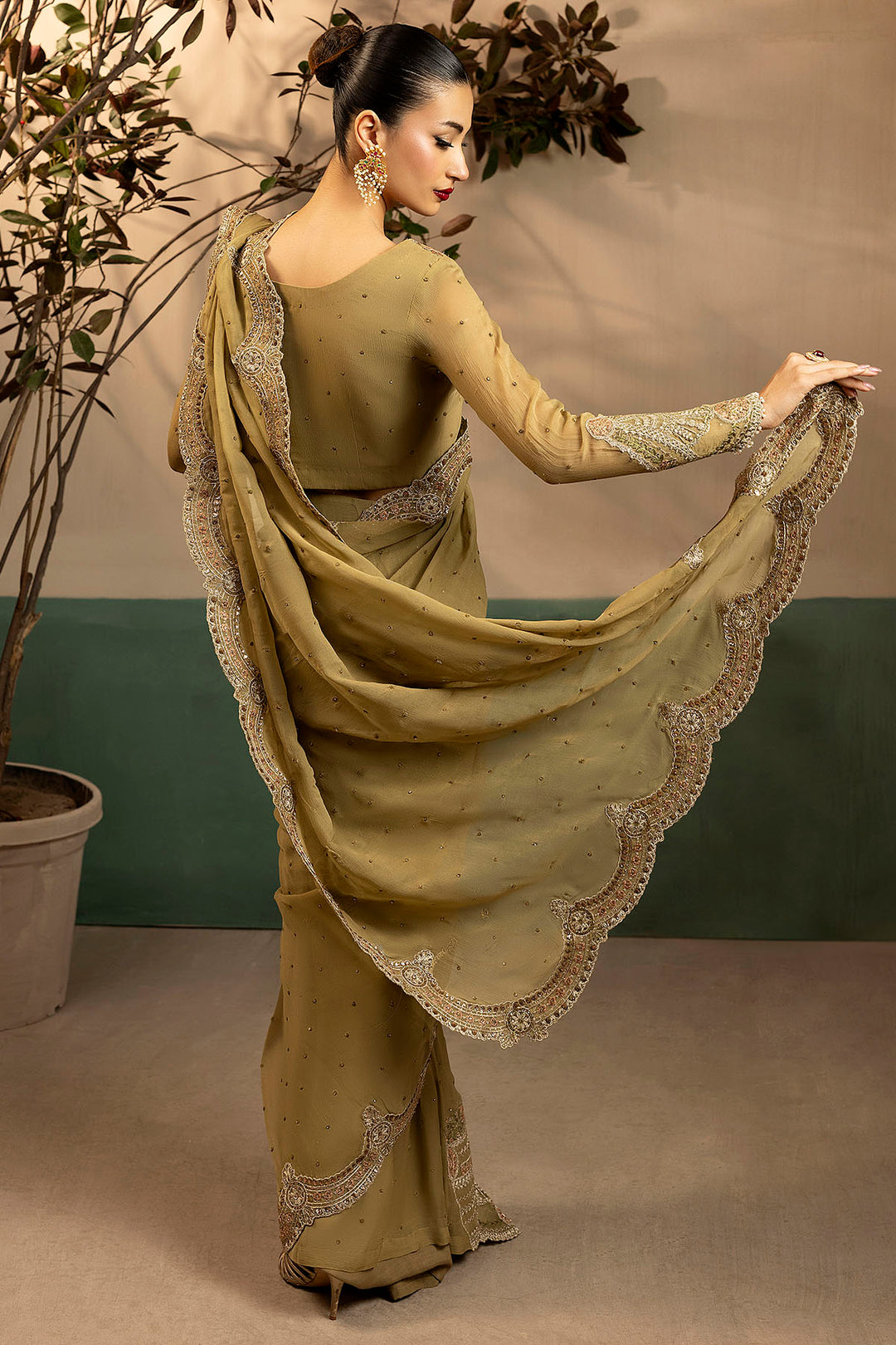 5580-MISSY EMBROIDERED CRINKLE CHIFFON UNSTITCHED
