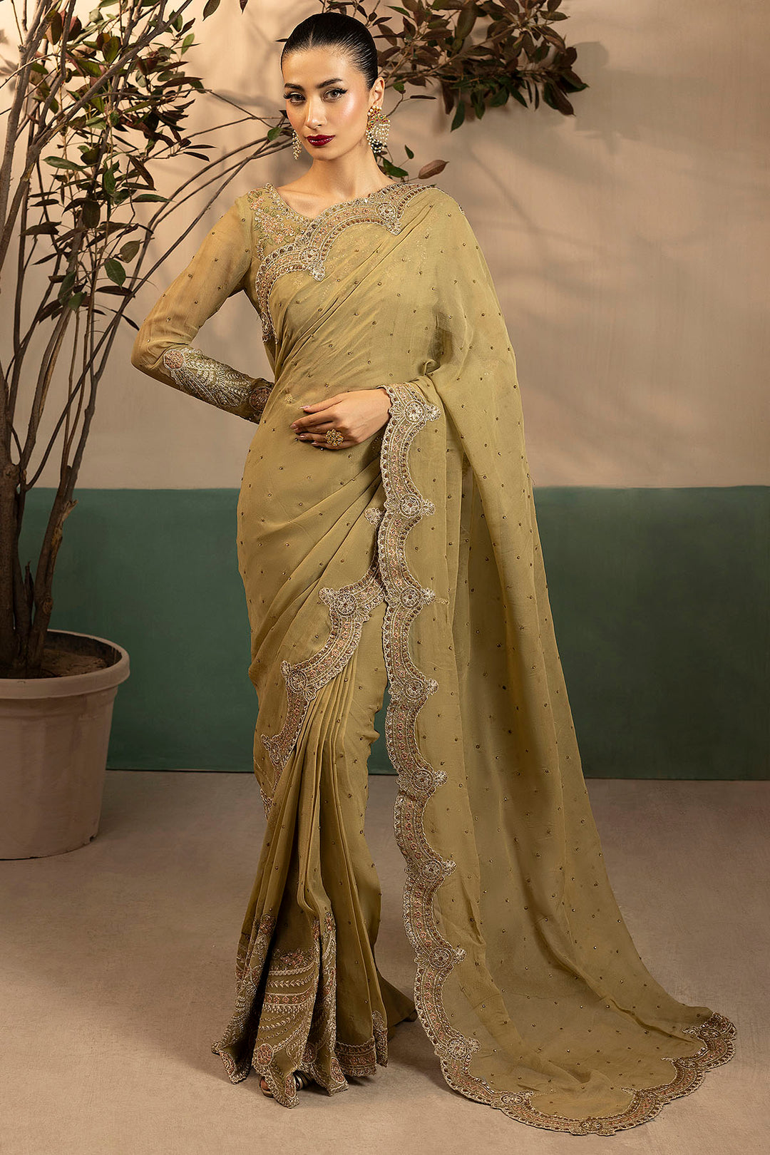 5580-MISSY EMBROIDERED CRINKLE CHIFFON UNSTITCHED