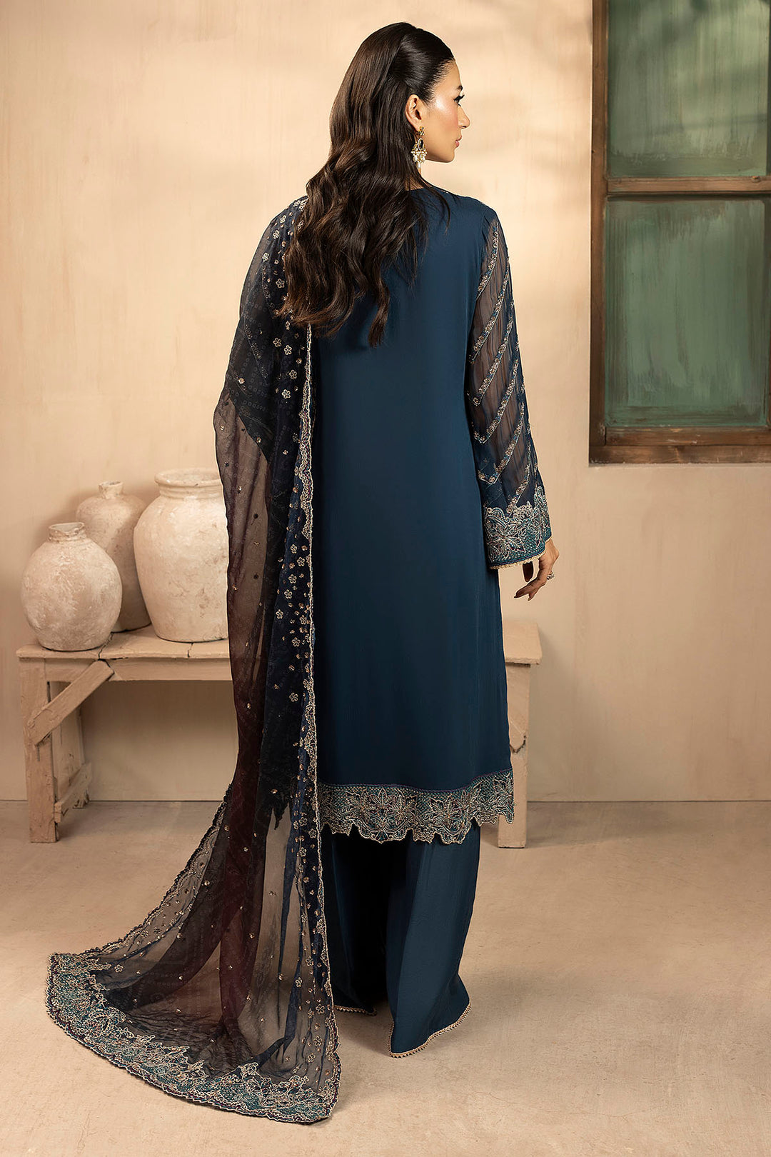 5581-DELLA EMBROIDERED CRINKLE CHIFFON UNSTITCHED