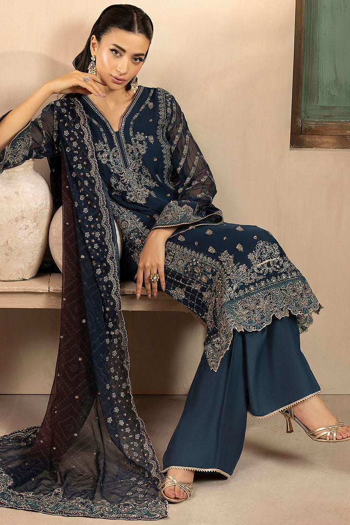 5581-DELLA EMBROIDERED CRINKLE CHIFFON UNSTITCHED