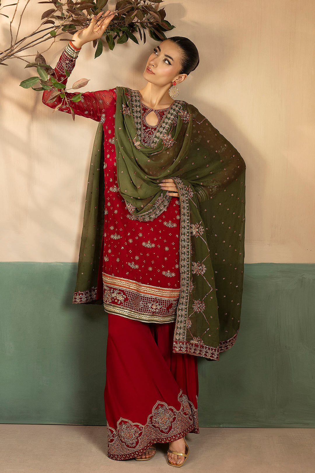 5582-JENNA EMBROIDERED CRINKLE CHIFFON UNSTITCHED
