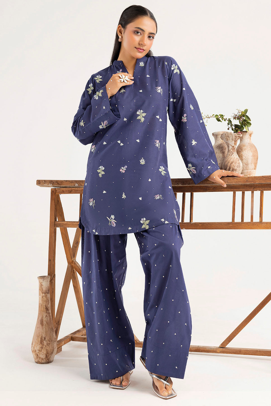 5598-VIELLA EMBROIDERED LAWN STITCHED