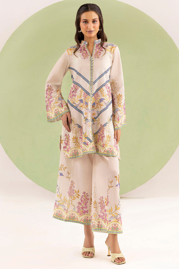 5617-CORAL DIGITAL PRINTED CAMBRIC STITCHED