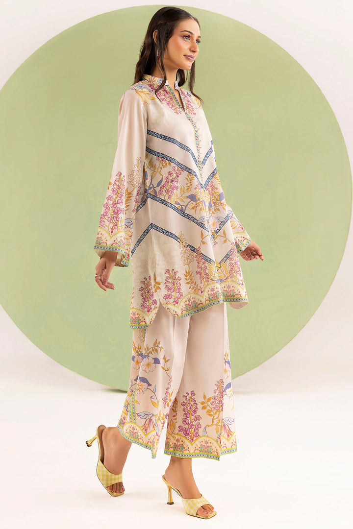 5617-CORAL DIGITAL PRINTED CAMBRIC STITCHED