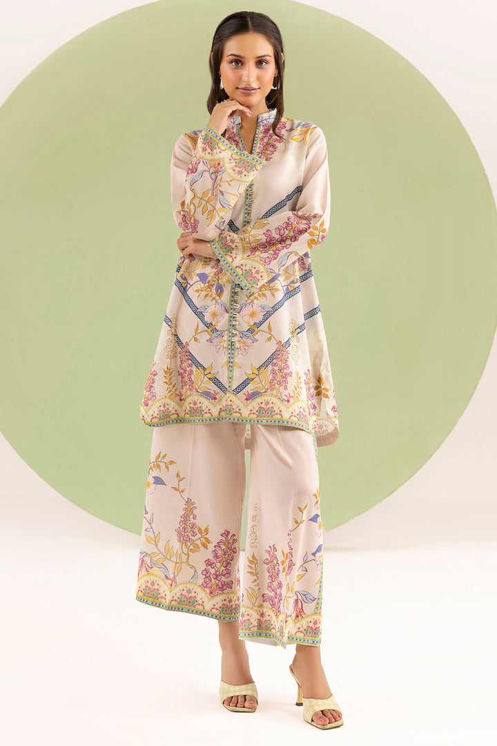 5617-CORAL DIGITAL PRINTED CAMBRIC STITCHED
