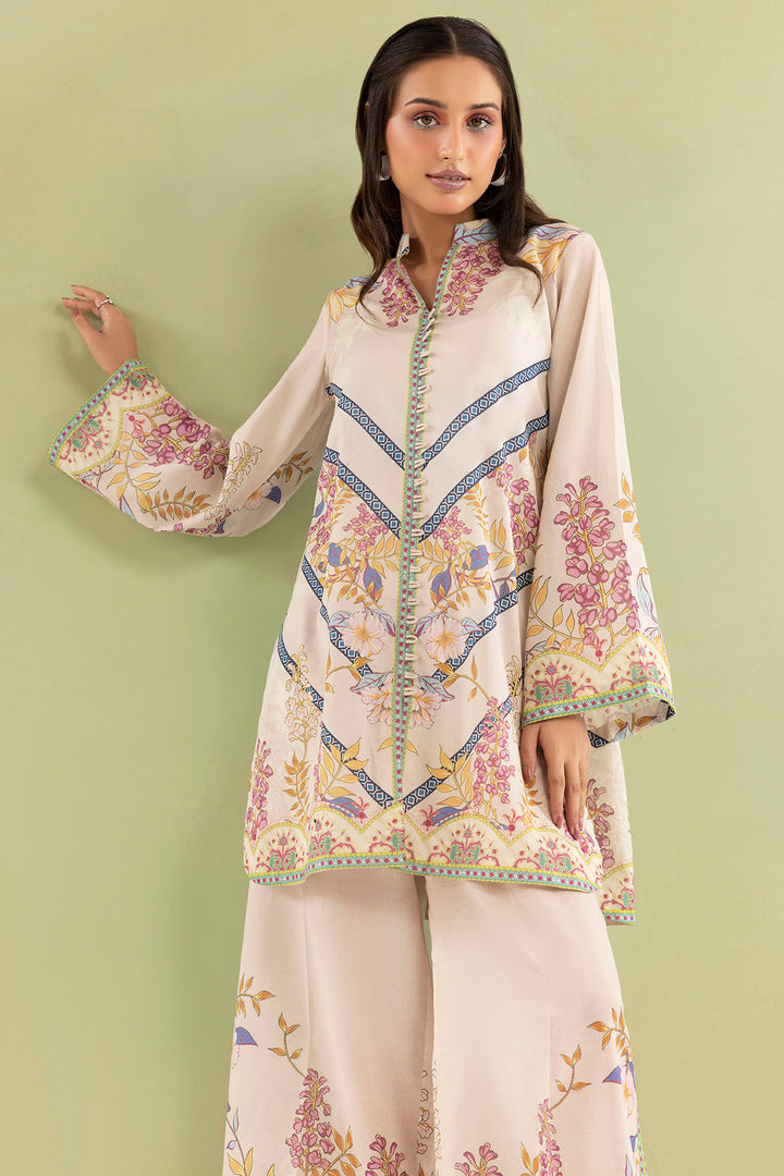5617-CORAL DIGITAL PRINTED CAMBRIC STITCHED